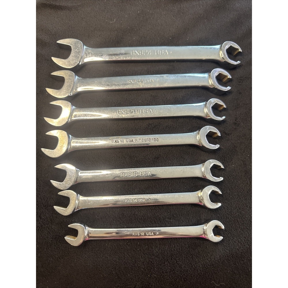 Snap-on Tools USA‎ 7pc Double Flare Nut 6 Point Line Wrench 12-24
